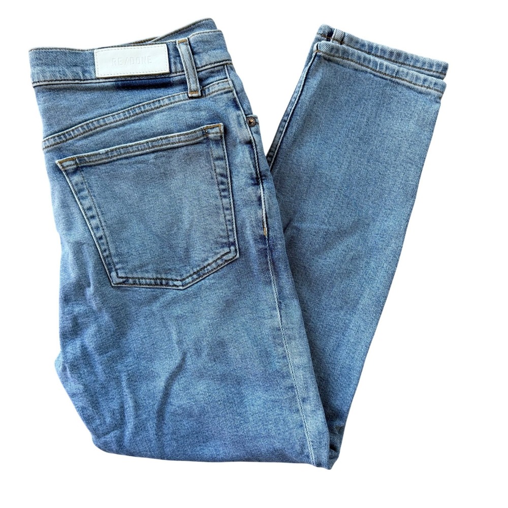 RE/DONE Women's Size 30 High Rise Straight Leg Button Fly Jeans Light Wash